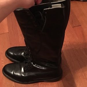 Tall Black Lace-Up Riding Boots